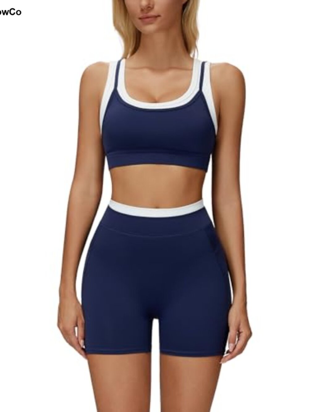 Women's Ribbed 2 Piece Workout Set Sports Bra & Shorts